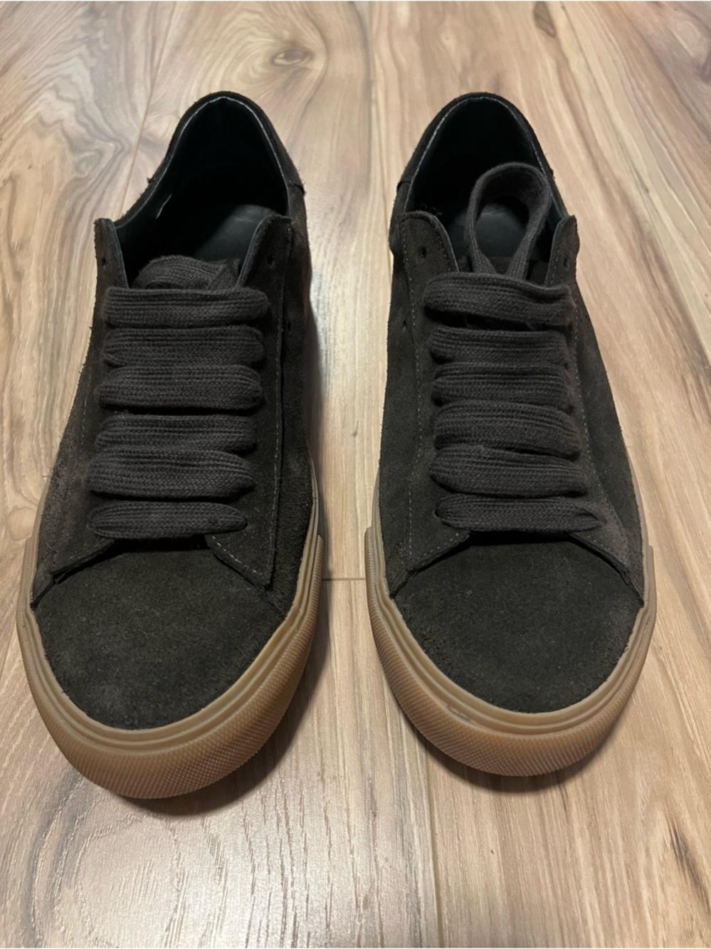 James Perse Men's Sneakers – Brown and Tan Size 8